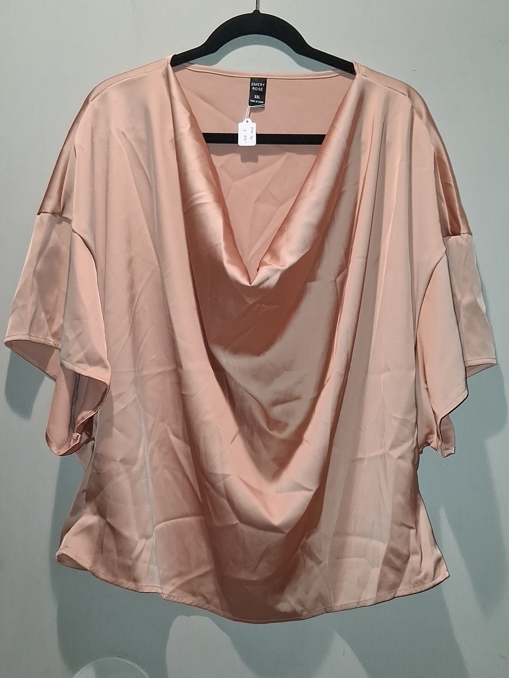 Blush Peach Cowl Neck Top